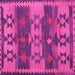 Square Machine Washable Southwestern Pink Country Rug, wshcon3003pnk