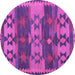 Round Southwestern Purple Country Rug, con3003pur