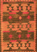 Serging Thickness of Machine Washable Southwestern Orange Country Area Rugs, wshcon3003org