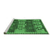 Sideview of Machine Washable Southwestern Emerald Green Country Area Rugs, wshcon3003emgrn