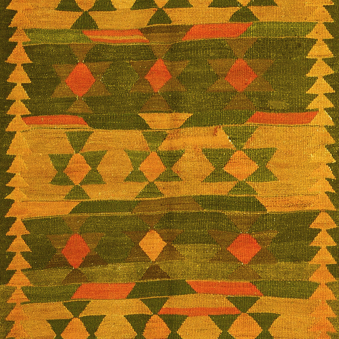 Machine Washable Southwestern Yellow Country Rug, wshcon3003yw