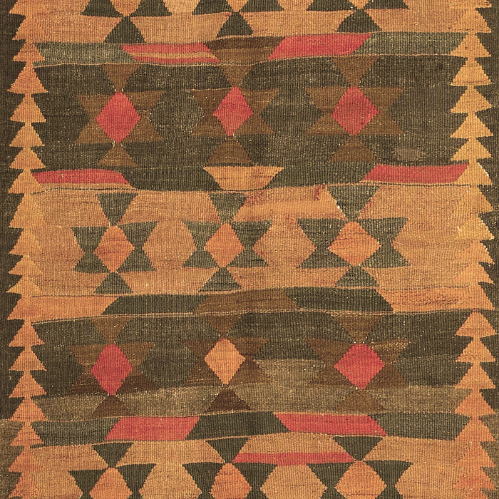 Machine Washable Southwestern Brown Country Rug, wshcon3003brn