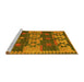 Sideview of Machine Washable Southwestern Yellow Country Rug, wshcon3003yw