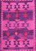 Machine Washable Southwestern Pink Country Rug, wshcon3003pnk