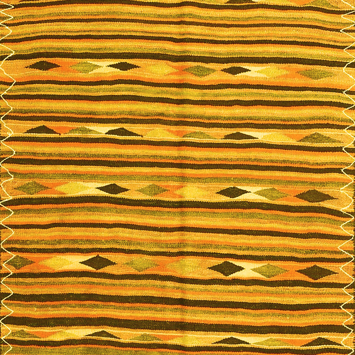 Machine Washable Oriental Yellow Traditional Rug, wshcon3004yw