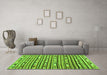 Machine Washable Oriental Green Traditional Area Rugs in a Living Room,, wshcon3004grn