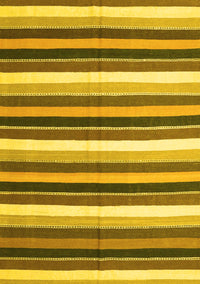 Abstract Yellow Contemporary Rug, con3005yw