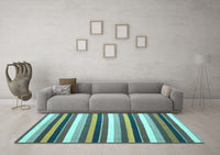 Machine Washable Abstract Light Blue Contemporary Rug, wshcon3005lblu