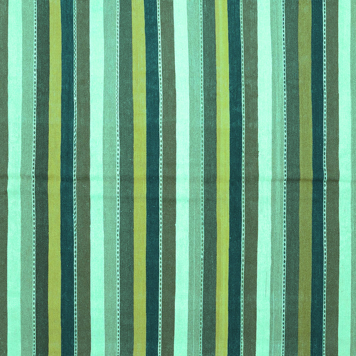 Square Machine Washable Abstract Turquoise Contemporary Area Rugs, wshcon3005turq