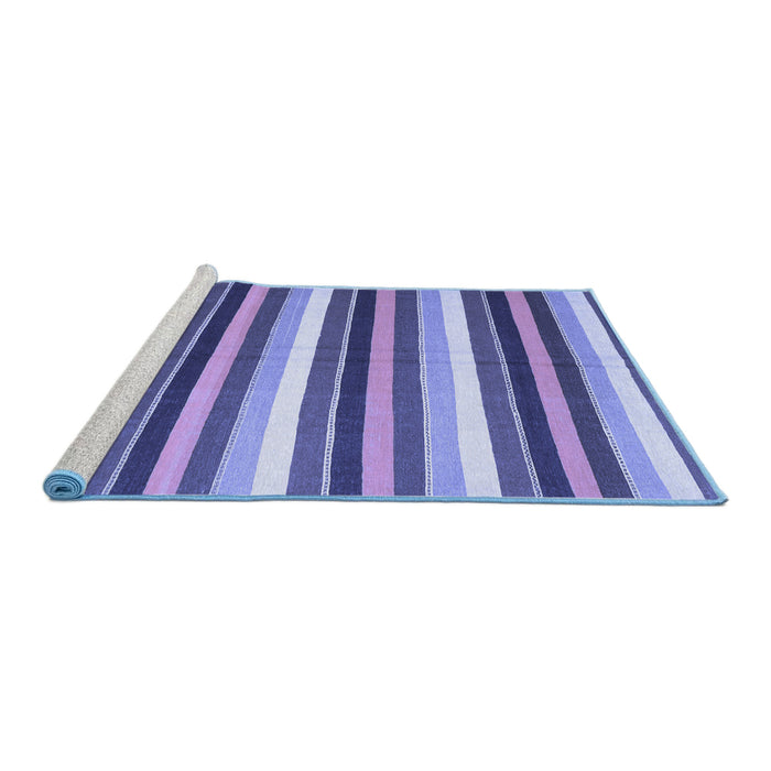 Sideview of Machine Washable Abstract Blue Contemporary Rug, wshcon3005blu
