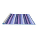 Sideview of Machine Washable Abstract Blue Contemporary Rug, wshcon3005blu