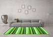 Machine Washable Abstract Green Contemporary Area Rugs in a Living Room,, wshcon3005grn