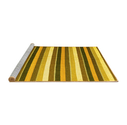 Sideview of Machine Washable Abstract Yellow Contemporary Rug, wshcon3005yw