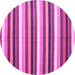 Round Abstract Pink Contemporary Rug, con3005pnk