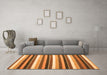 Machine Washable Abstract Orange Contemporary Area Rugs in a Living Room, wshcon3005org