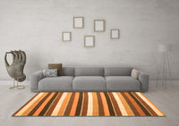 Machine Washable Abstract Orange Contemporary Rug, wshcon3005org