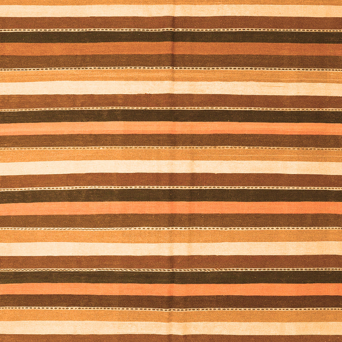 Round Machine Washable Abstract Orange Contemporary Area Rugs, wshcon3005org