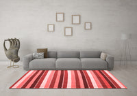 Machine Washable Abstract Red Contemporary Rug, wshcon3005red