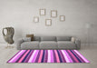 Machine Washable Abstract Purple Contemporary Area Rugs in a Living Room, wshcon3005pur