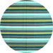 Round Machine Washable Abstract Light Blue Contemporary Rug, wshcon3005lblu