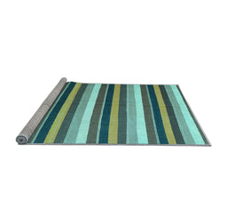 Sideview of Machine Washable Abstract Light Blue Contemporary Rug, wshcon3005lblu
