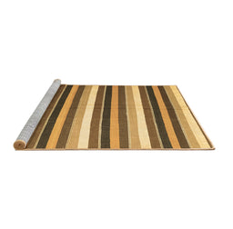 Sideview of Machine Washable Abstract Brown Contemporary Rug, wshcon3005brn