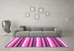 Machine Washable Abstract Pink Contemporary Rug in a Living Room, wshcon3005pnk