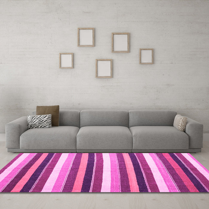 Machine Washable Abstract Pink Contemporary Rug in a Living Room, wshcon3005pnk