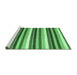 Sideview of Machine Washable Abstract Emerald Green Contemporary Area Rugs, wshcon3005emgrn