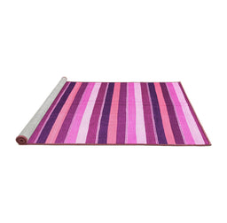 Sideview of Machine Washable Abstract Pink Contemporary Rug, wshcon3005pnk