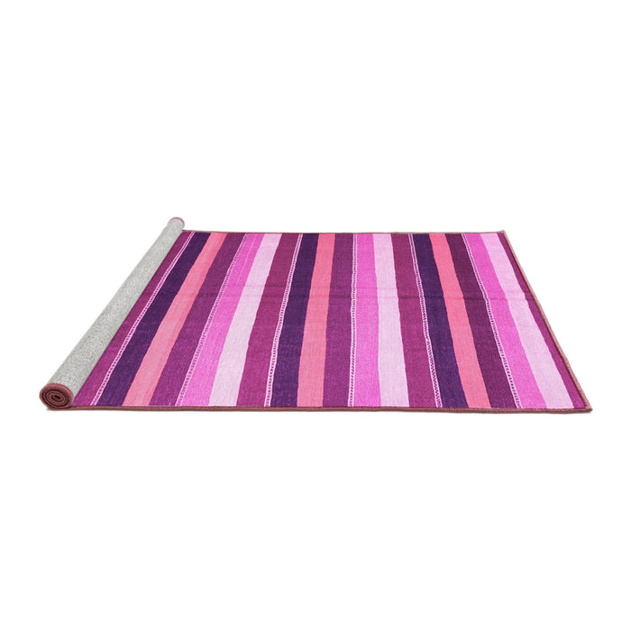 Sideview of Machine Washable Abstract Pink Contemporary Rug, wshcon3005pnk
