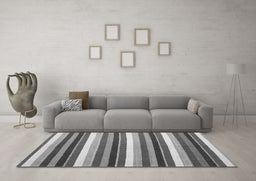 Machine Washable Abstract Gray Contemporary Rug in a Living Room,, wshcon3005gry