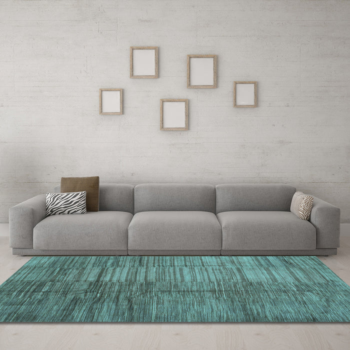 Machine Washable Abstract Light Blue Contemporary Rug in a Living Room, wshcon3006lblu