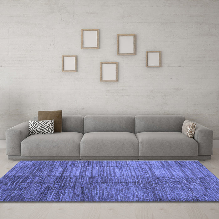 Machine Washable Abstract Blue Contemporary Rug in a Living Room, wshcon3006blu