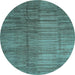 Round Machine Washable Abstract Light Blue Contemporary Rug, wshcon3006lblu