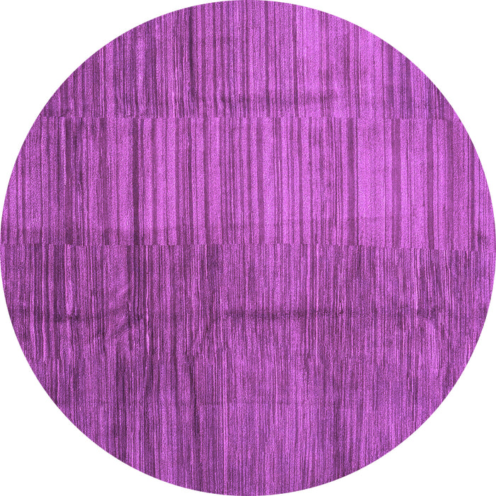 Round Abstract Purple Contemporary Rug, con3006pur