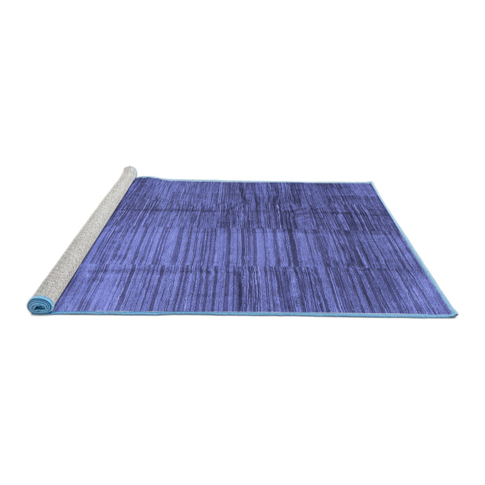 Sideview of Machine Washable Abstract Blue Contemporary Rug, wshcon3006blu