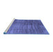 Sideview of Machine Washable Abstract Blue Contemporary Rug, wshcon3006blu