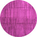 Round Machine Washable Abstract Pink Contemporary Rug, wshcon3006pnk