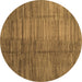 Round Abstract Brown Contemporary Rug, con3006brn