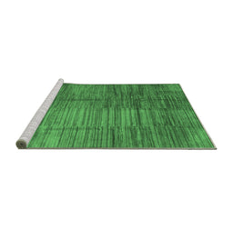 Sideview of Machine Washable Abstract Emerald Green Contemporary Area Rugs, wshcon3006emgrn
