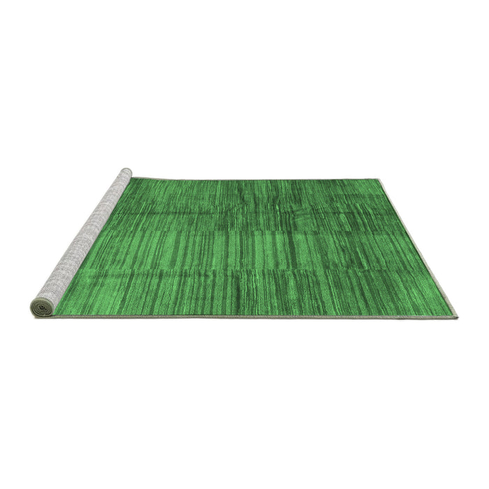 Sideview of Machine Washable Abstract Emerald Green Contemporary Area Rugs, wshcon3006emgrn