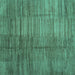 Square Machine Washable Abstract Turquoise Contemporary Area Rugs, wshcon3006turq