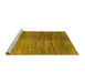 Sideview of Machine Washable Abstract Yellow Contemporary Rug, wshcon3006yw