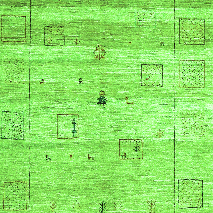 Abstract Green Contemporary Rug, con3007grn