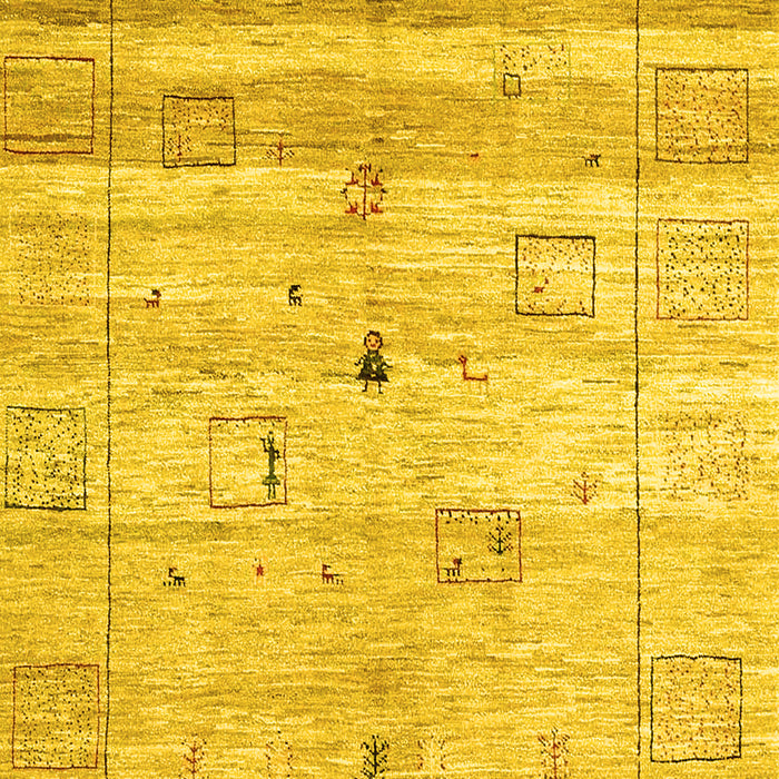 Abstract Yellow Contemporary Rug, con3007yw