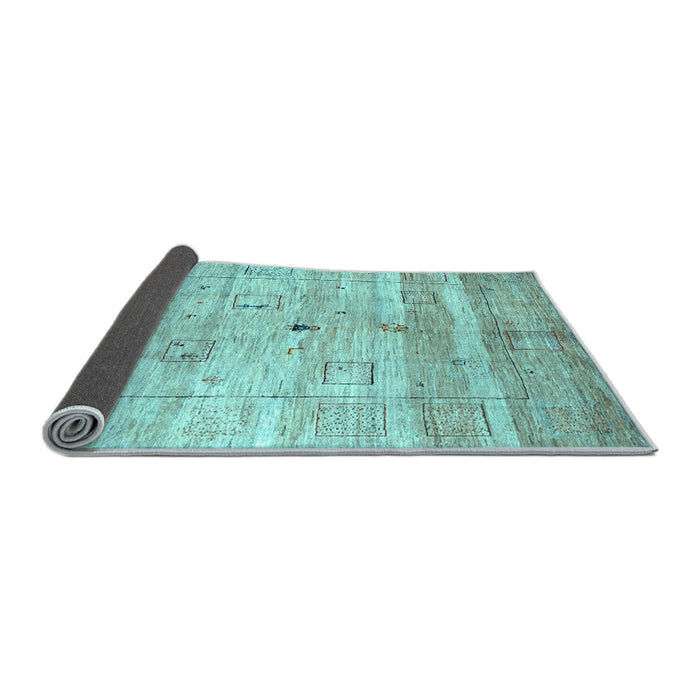 Sideview of Abstract Light Blue Contemporary Rug, con3007lblu