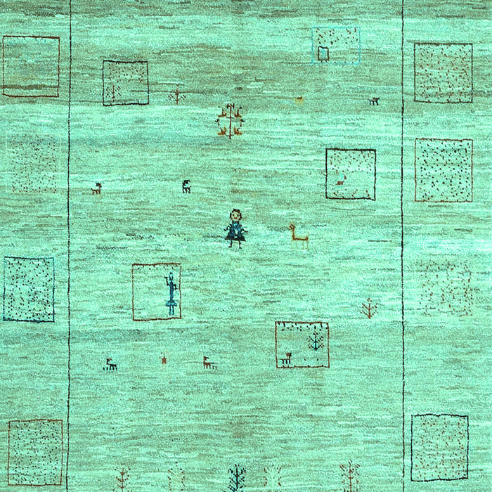 Abstract Turquoise Contemporary Rug, con3007turq