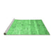 Sideview of Machine Washable Abstract Emerald Green Contemporary Area Rugs, wshcon3007emgrn