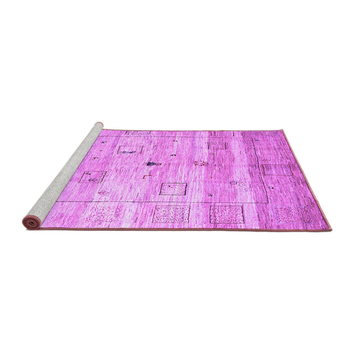 Sideview of Machine Washable Abstract Purple Contemporary Area Rugs, wshcon3007pur